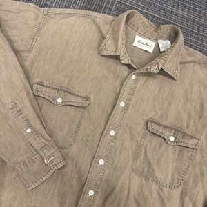 Eddie Bauer Mens Tall Grande XL Long Sleeve Button Up Shirt Pockets